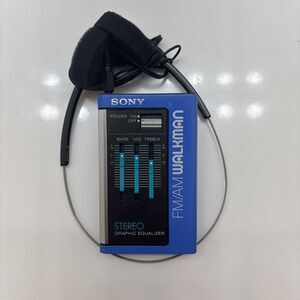 RARE VINTAGE SONY WALKMAN FM/AM RADIO SRF-35W BLUE w/ EQUALIZER, MINT CONDITION
